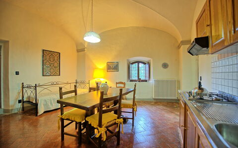 Accommodation Montegufoni 3: Dining Room, Kitchen, Living Room