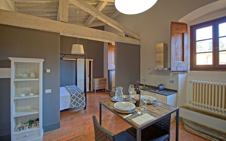 Accommodation Montegufoni 22: Bedroom, Dining Room, Kitchen