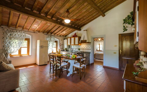 Accommodation Montelopio 4: Dining Room, Kitchen, Living Room