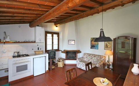 Accommodation La Selva 1: Kitchen, Living Room