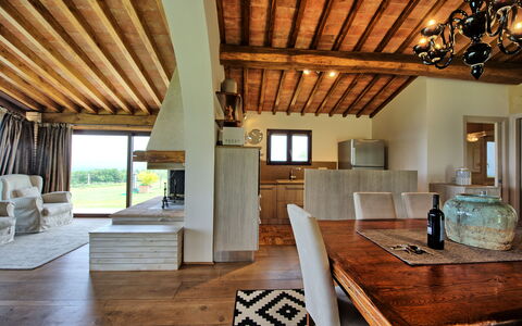 Accommodation Marcello: Dining Room, Kitchen, Living Room