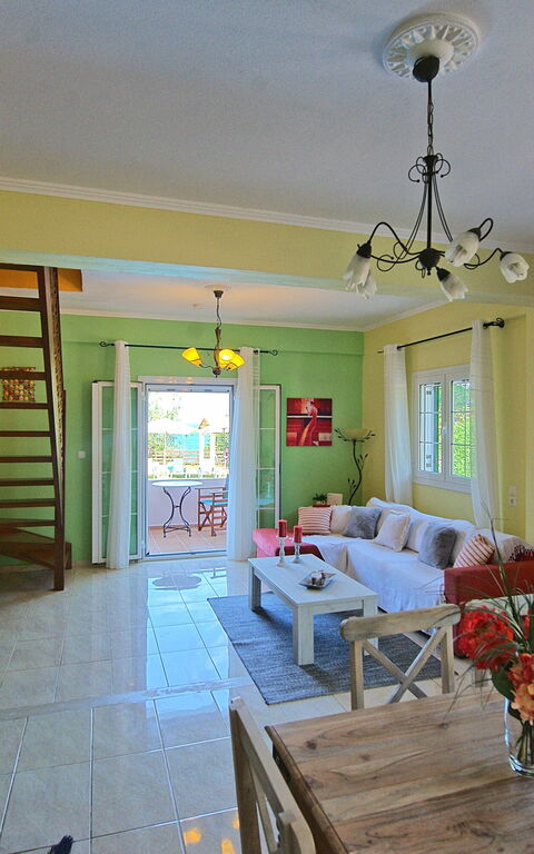 Beachfront Villa Rania: Dining Room, Kitchen, Living Room