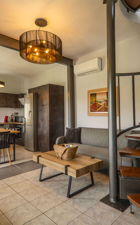 Villa Eftychia: Dining Room, Kitchen, Living Room