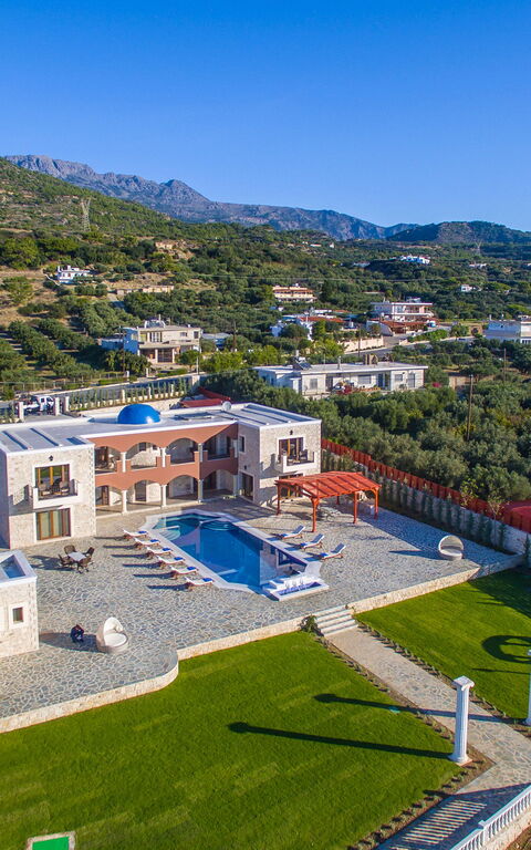 Villa Kalliste: Balcony / Terrace / Patio, Building Exterior, Garden, Pool