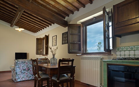 Accommodation Torri: Dining Room, Kitchen, Living Room