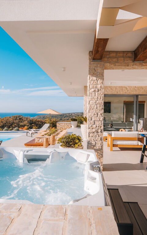 Villa Steropa: Balcony / Terrace / Patio, Building Exterior, Hot Tub, Outdoor, Pool