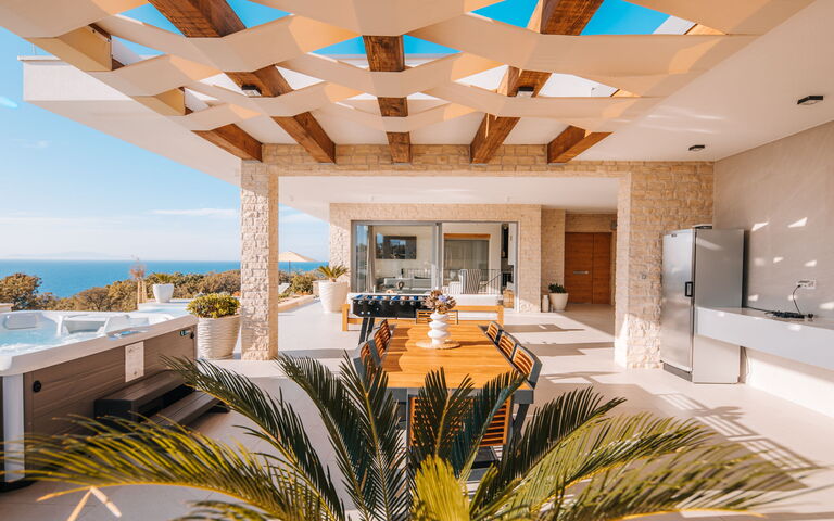 Villa Steropa: Balcony / Terrace / Patio, Building Exterior, Hot Tub, Outdoor, Pool