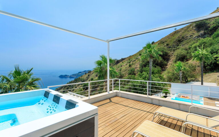 Villa Elysium: Building Exterior, Hot Tub, Outdoor, Scenic View, Wellness