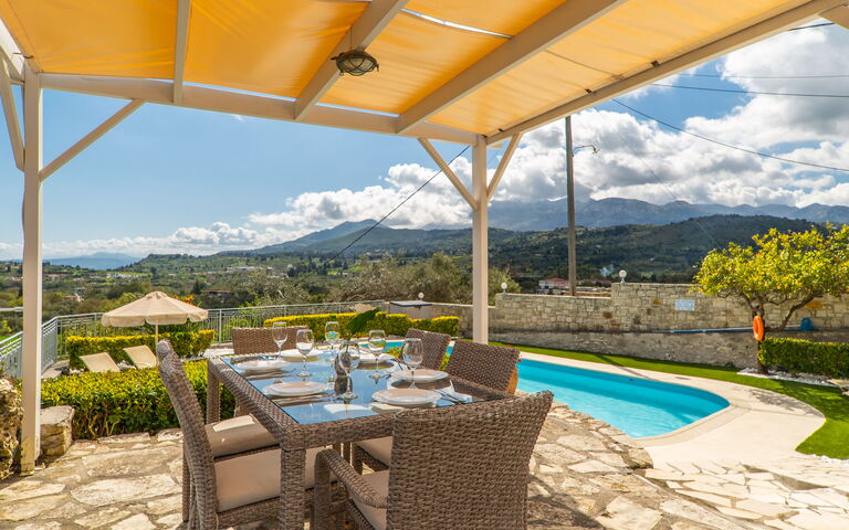 Villa Faye: Balcony / Terrace / Patio, Outdoor, Pool, Scenic View, Spring, Summer
