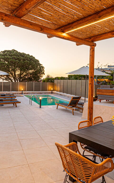 Villa Platon: Balcony / Terrace / Patio, Building Exterior, Garden, Outdoor, Pool