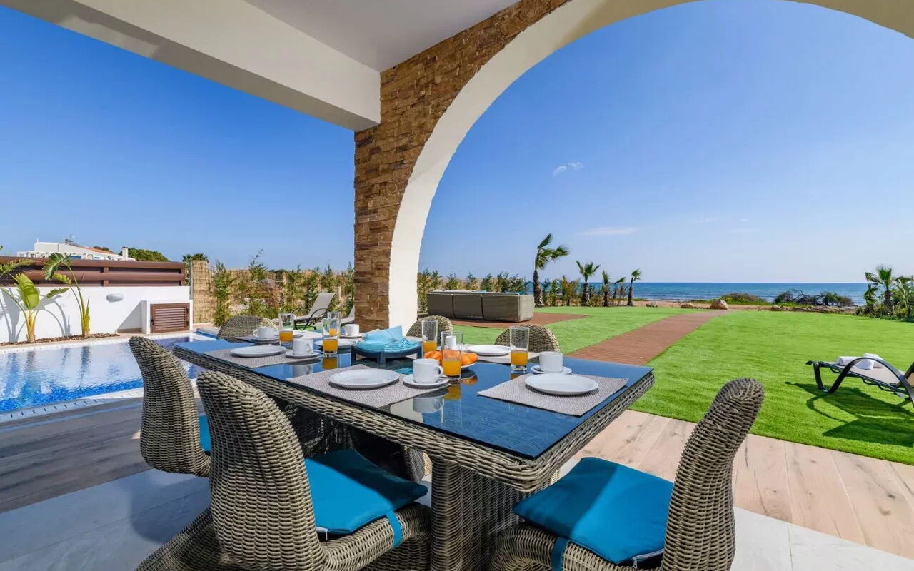Serenity Seafront Villa: Balcony / Terrace / Patio, Building Exterior, Outdoor